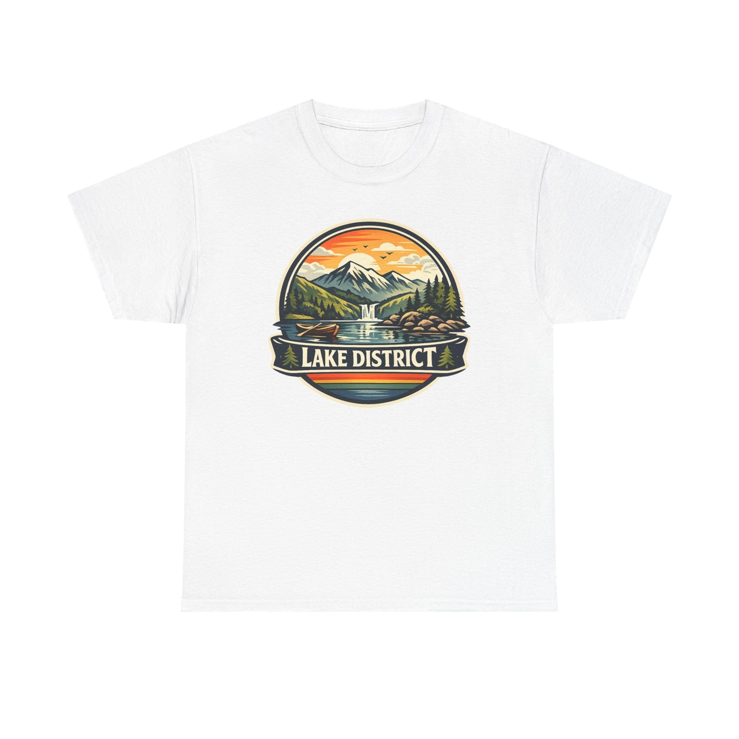 Lake District Graphic Tee — Scenic Mountain & Lake Camping Shirt