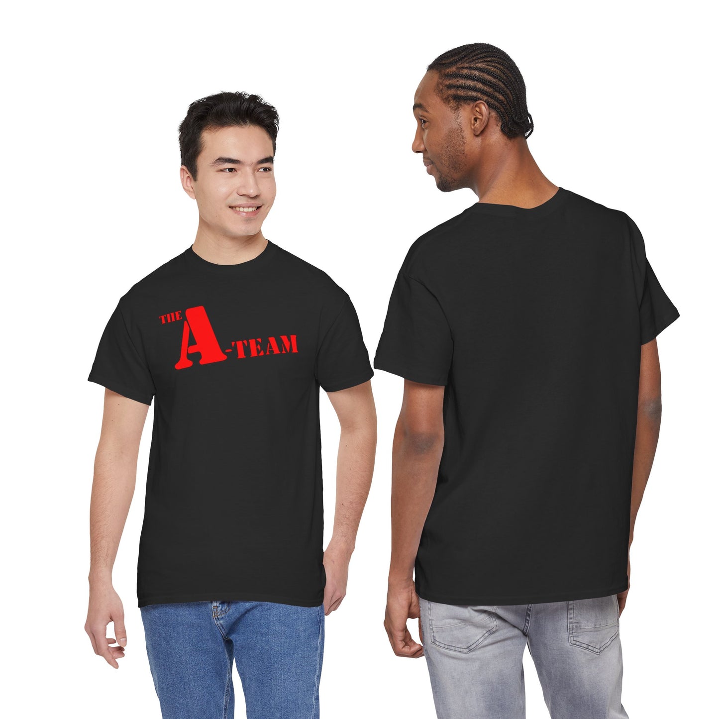 A-Team Graphic Tee — Retro Red Logo Vintage Crew T-Shirt