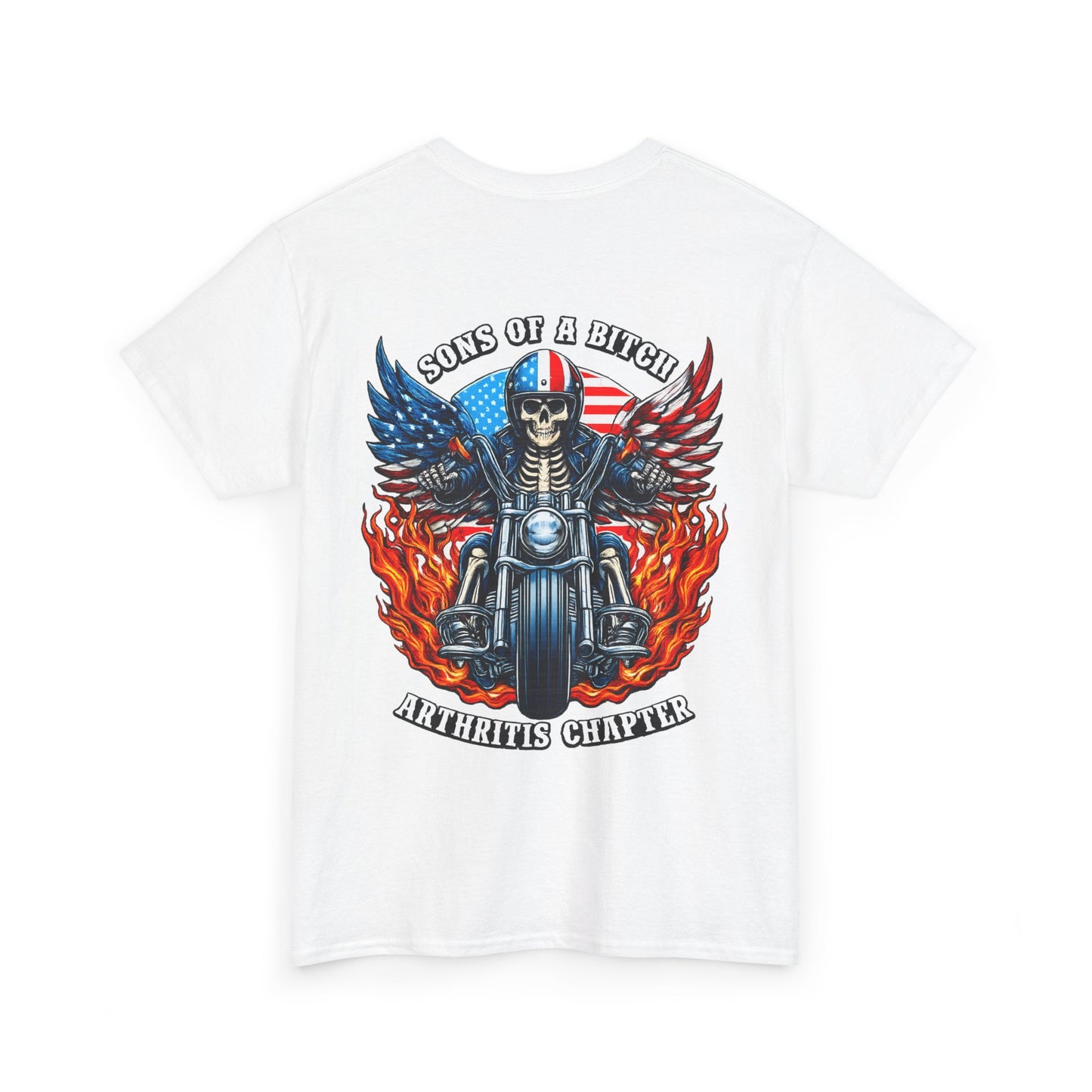 Motorcycle Skull Tee — "Sons of a B***h" Patriotic Biker Shirt