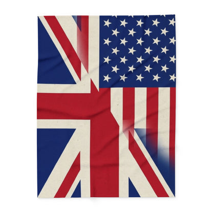 Union-Jack USA Flag Arctic Fleece Blanket – Patriotic British-American Throw