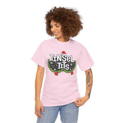 T-Shirt — "Tinsel Tits" Funny Christmas Wreath Holiday Tee