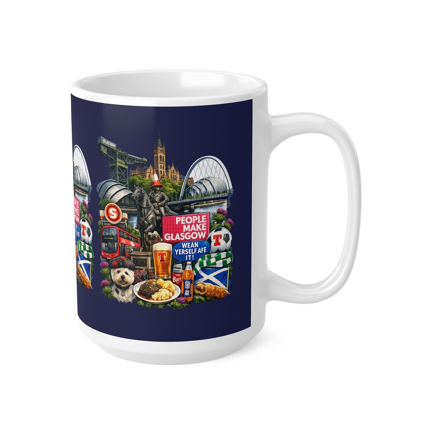 Glasgow Landmarks Ceramic Mug — People Make Glasgow Collage, 11oz & 15oz