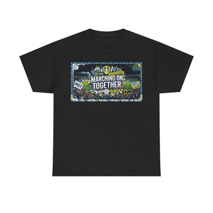 Leeds United T-Shirt — "Marching On Together" Fan Tee (Soccer Supporter Graphic)