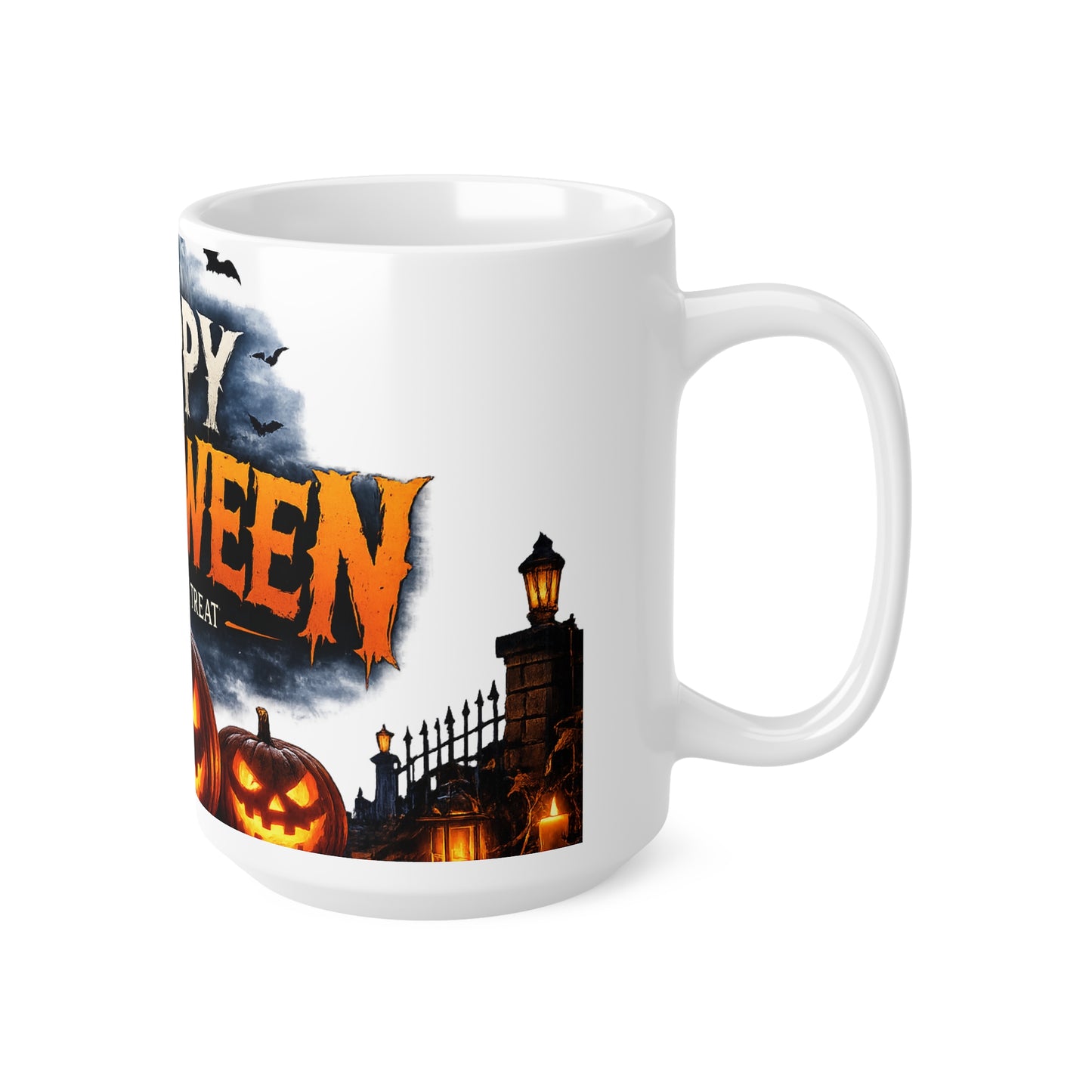 Happy Halloween Coffee Mug — Jack-o'-Lantern Pumpkin Trick or Treat Ceramic Mug (11oz & 15oz)