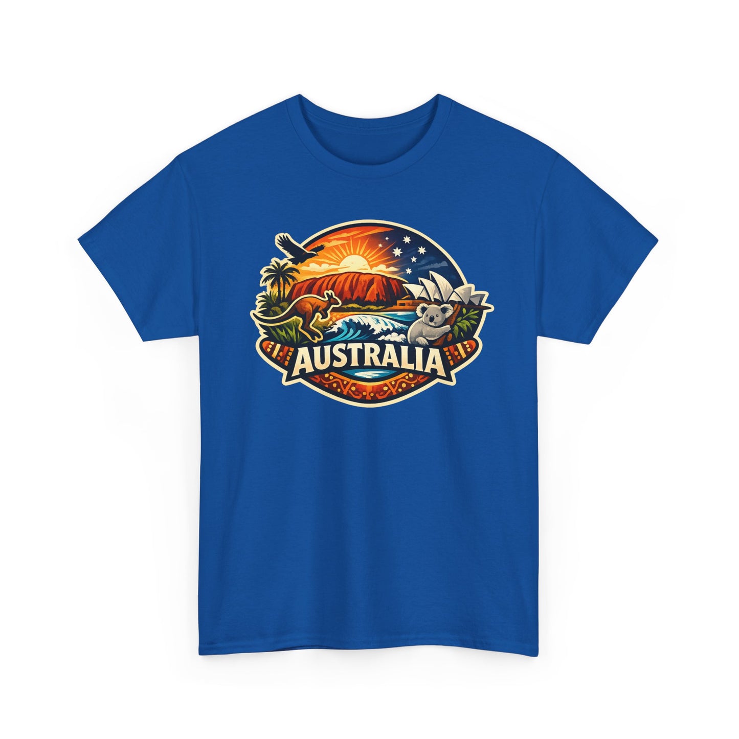 Australia Sunset Vintage Tee — Kangaroo & Surf Badge