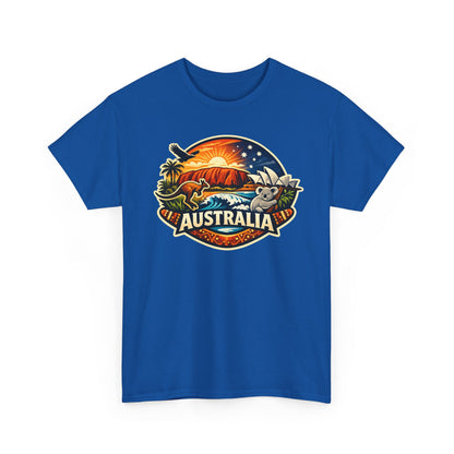 Australia Sunset Vintage Tee — Kangaroo & Surf Badge