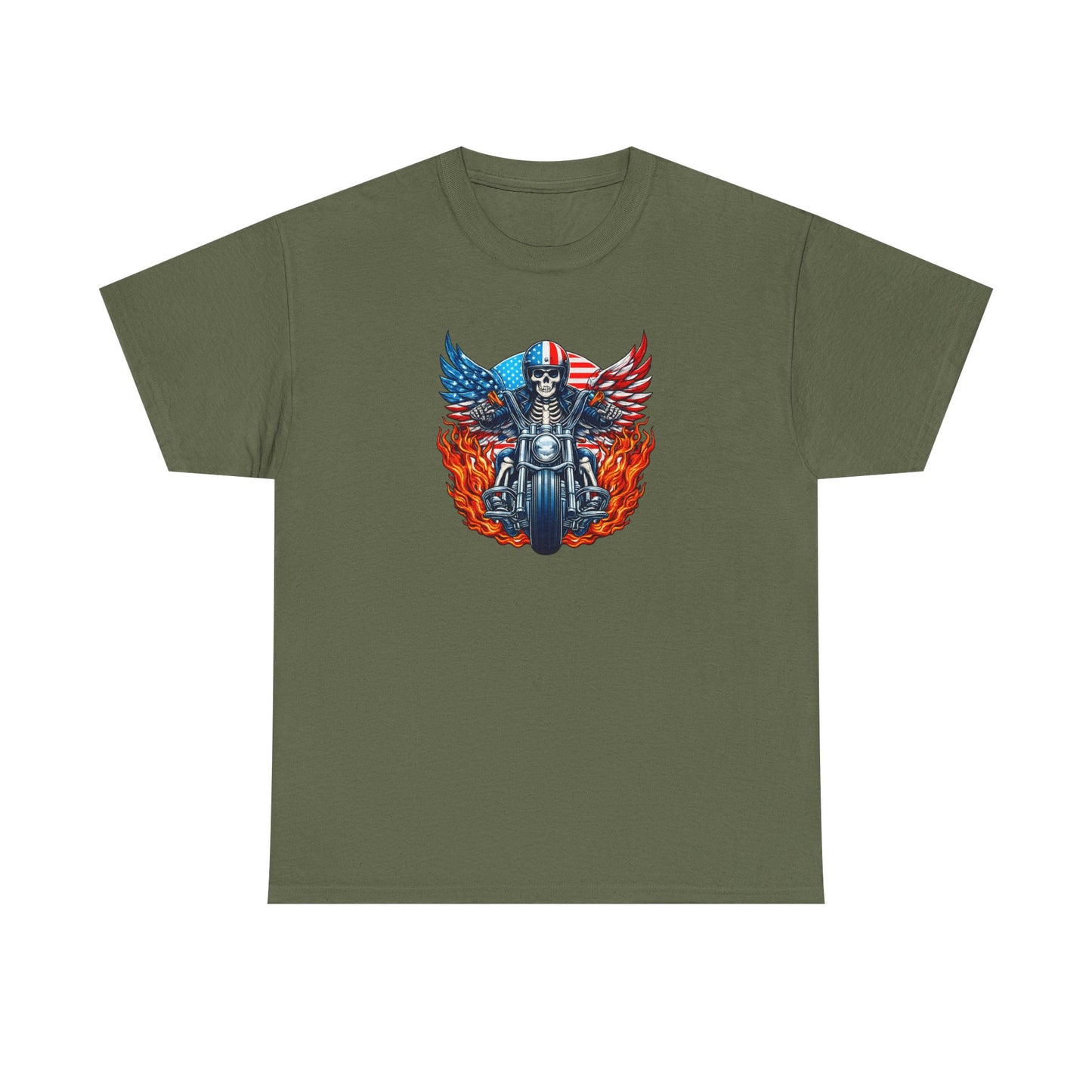 Motorcycle Skull Tee — "Sons of a B***h" Patriotic Biker Shirt