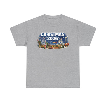 Christmas 2026 Holiday Tee — Festive Winter Village Graphic T-Shirt