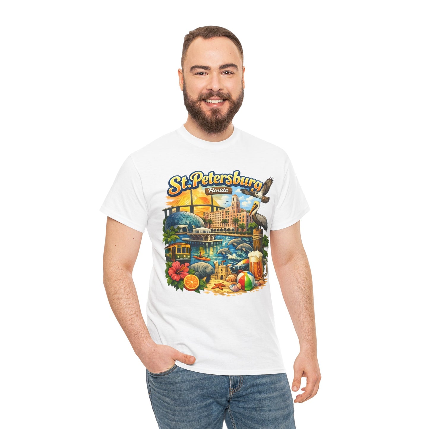 St. Petersburg Florida Retro Beach Scene T-Shirt