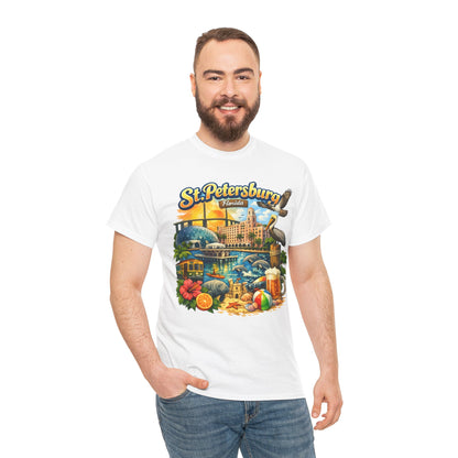 St. Petersburg Florida Retro Beach Scene T-Shirt