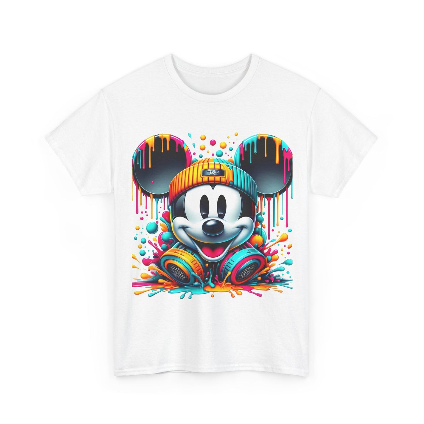Colorful Pop Art Mickey Mouse Tee - Vibrant Drip Graphic T-Shirt