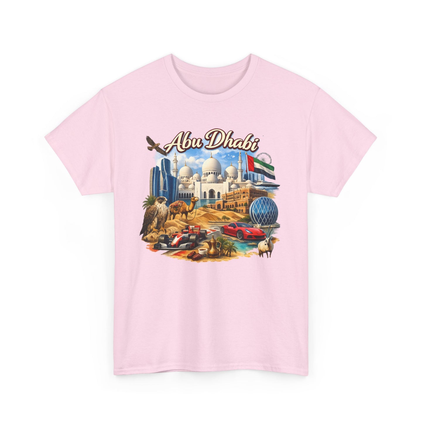 Abu Dhabi Landmark Collage T-Shirt — UAE Travel Souvenir Tee