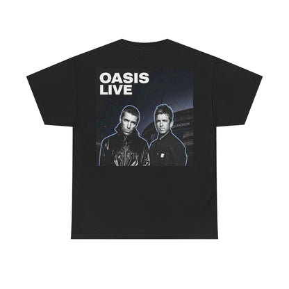 Oasis Live Graphic Tee — Retro Band Logo Concert T‑Shirt
