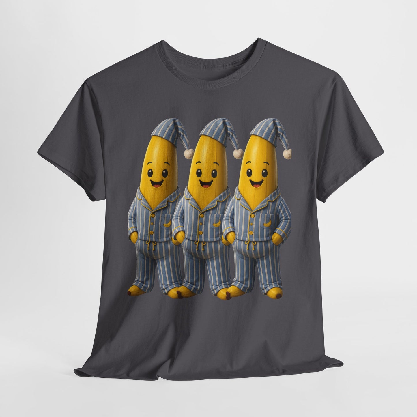 Bananas in Pyjamas – Three Smiling Bananas in Striped Pajamas Graphic T-Shirt