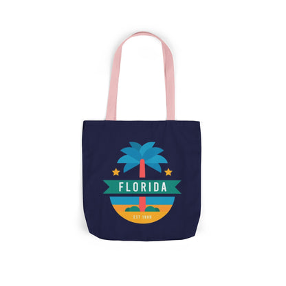 Florida Palm Beach Canvas Tote Bag — Retro Sunshine Travel Tote