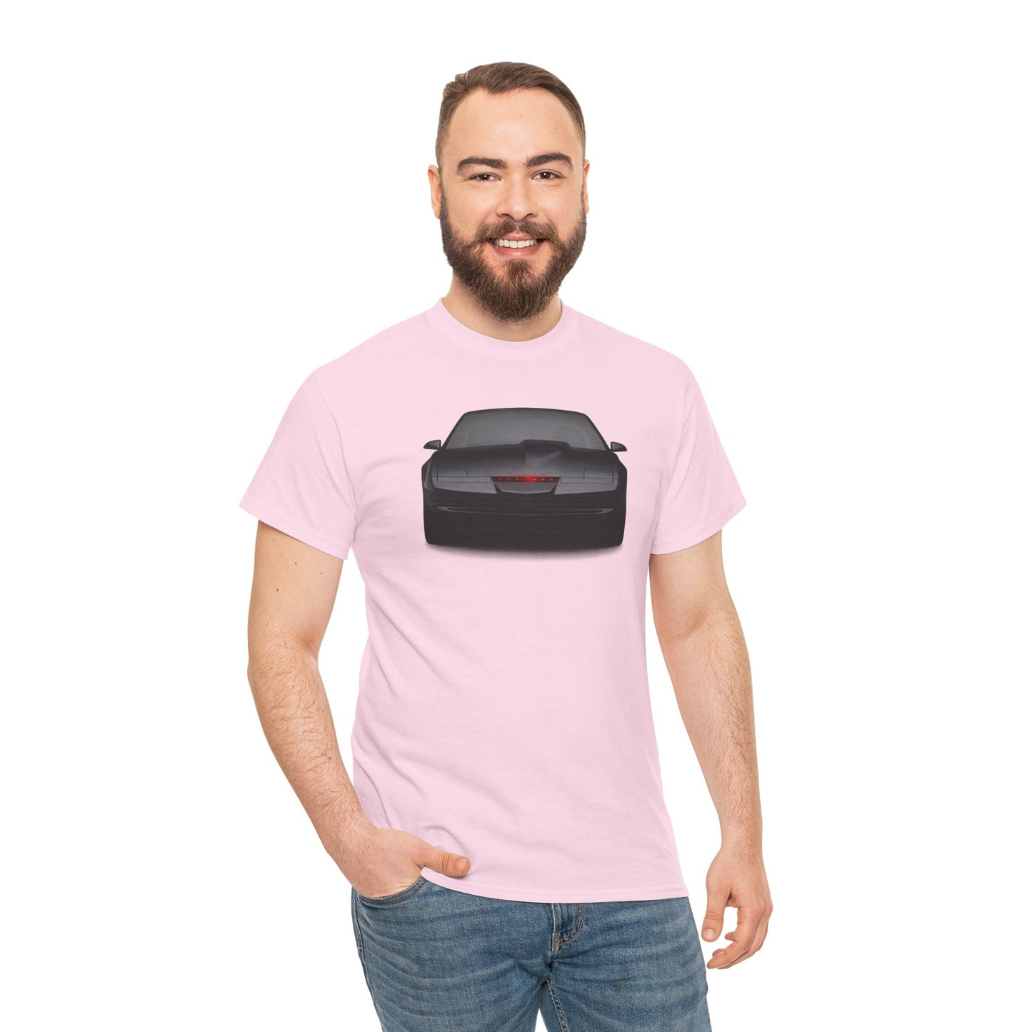KITT-Inspired Retro Sports Car Tee — Front View Knight Rider Car Graphic Shirt