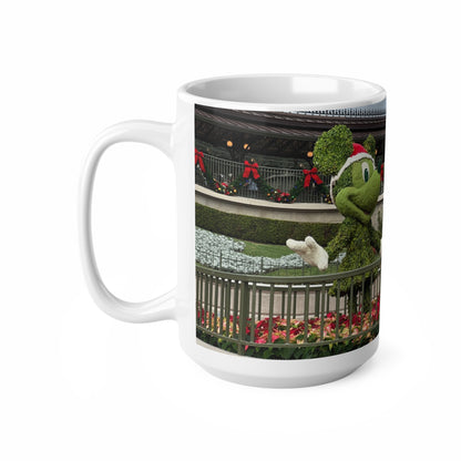 Christmas Topiary Mickey Ceramic Coffee Mug — Holiday Disney Park Souvenir (11oz/15oz)