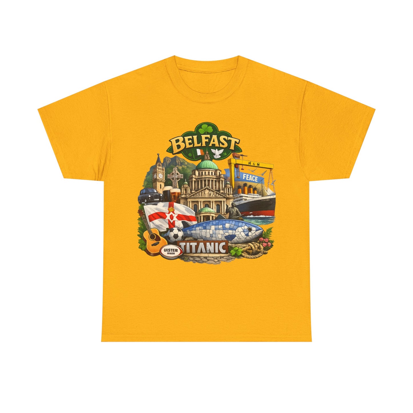 Belfast Collage T-Shirt – Titanic & City Landmarks Souvenir Tee