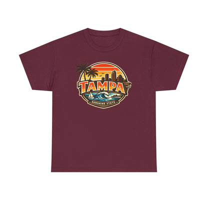 Tampa Retro Sunset T-Shirt – Vintage Palm Beach Skyline Tee
