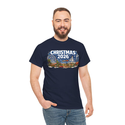 Christmas 2026 Holiday Tee — Festive Winter Village Graphic T-Shirt