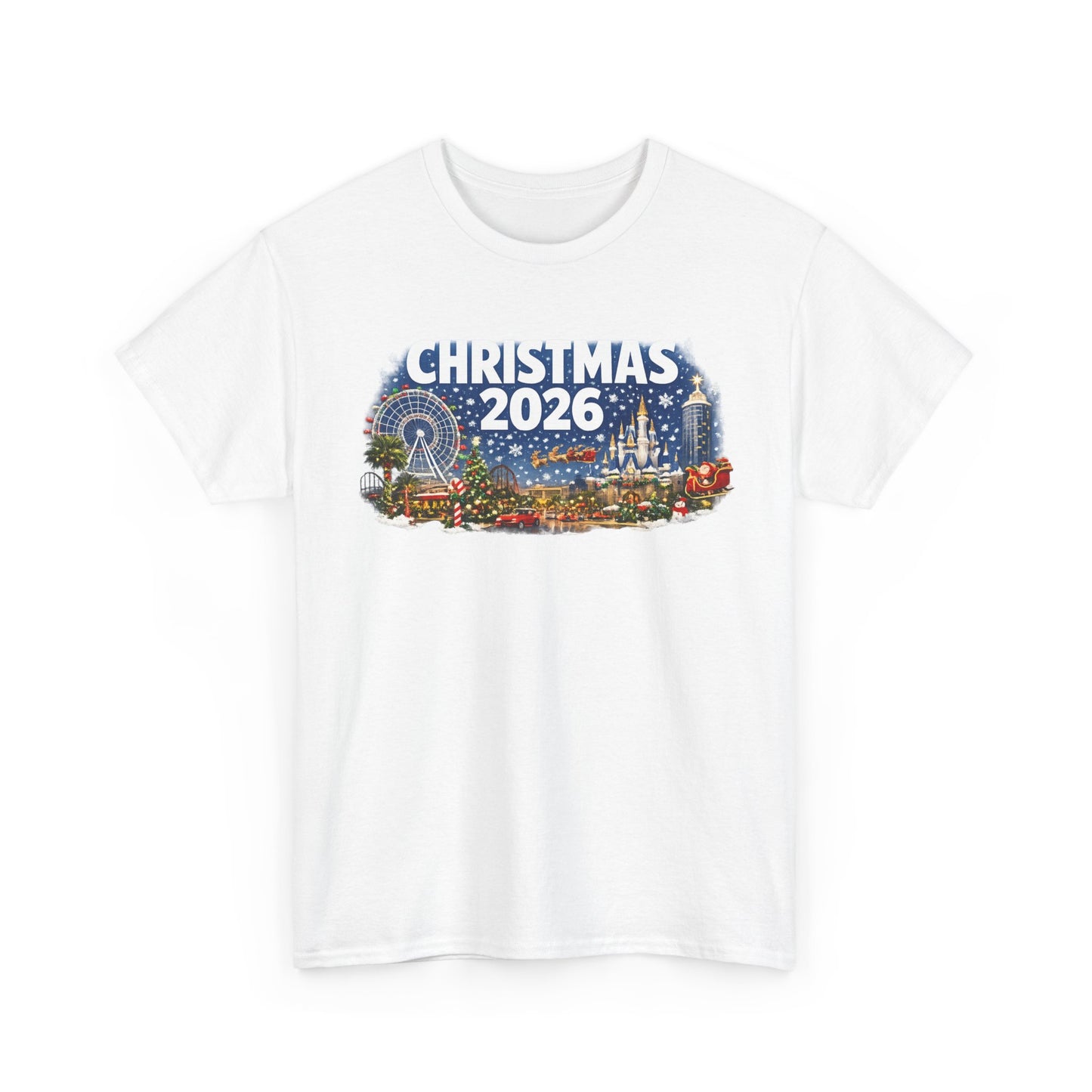 Christmas 2026 Holiday Tee — Festive Winter Village Graphic T-Shirt