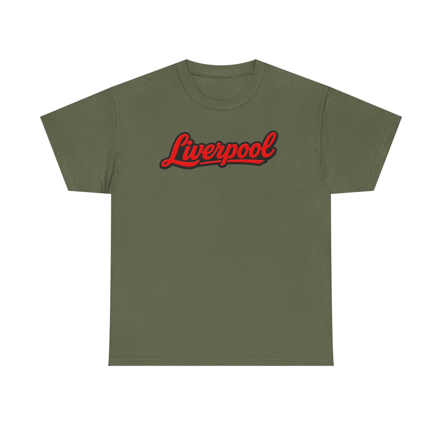 Liverpool Script T-Shirt — Retro Red Script Football Fan Tee