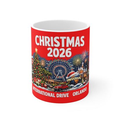 Christmas 2026 Orlando Souvenir Coffee Mug — International Drive Holiday Ceramic Cup (11oz/15oz)