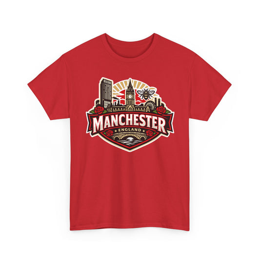 Manchester England Skyline T-Shirt — Vintage City Crest Tee