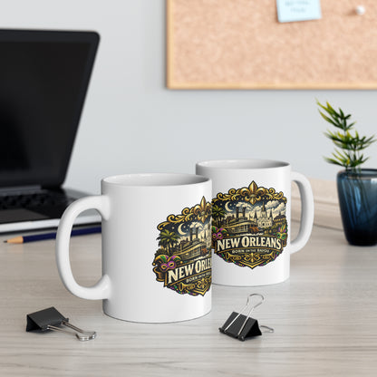 New Orleans Ceramic Coffee Cups, 11oz, 15oz