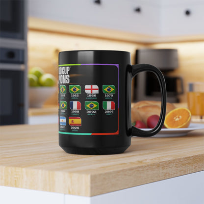 FIFA World Cup Champions Black Mug – All Winning Nations Timeline (11oz/15oz)