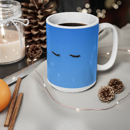 US Military over New York City Ceramic Coffee Cups, 11oz, 15oz