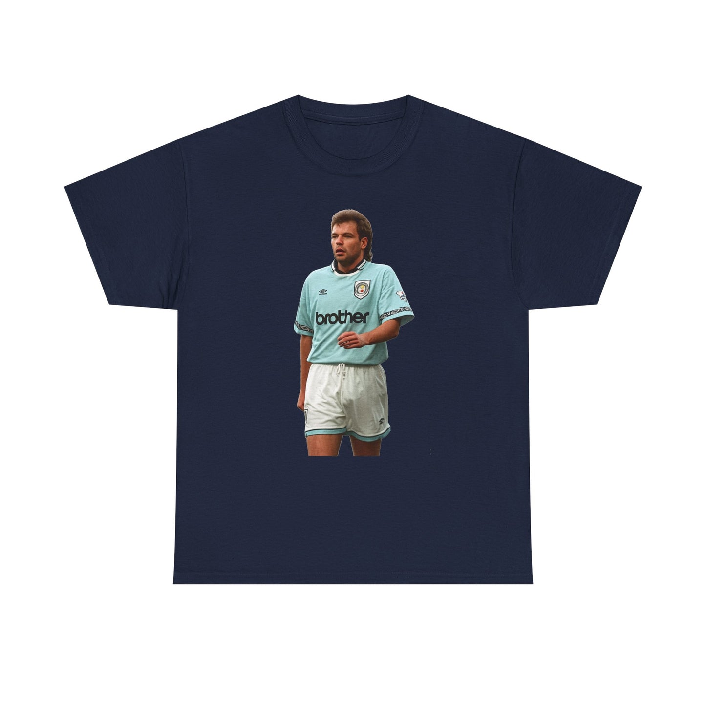 Uwe Rosler Manchester City Legend Graphic Tee - Retro Football Kit Print