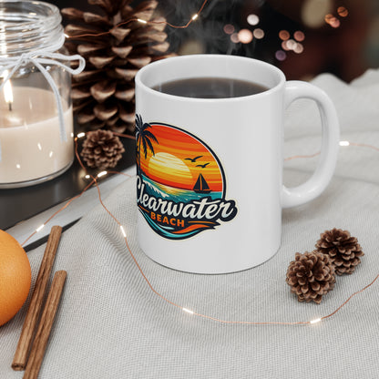 Clearwater Beach Ceramic Coffee Cups, 11oz, 15oz