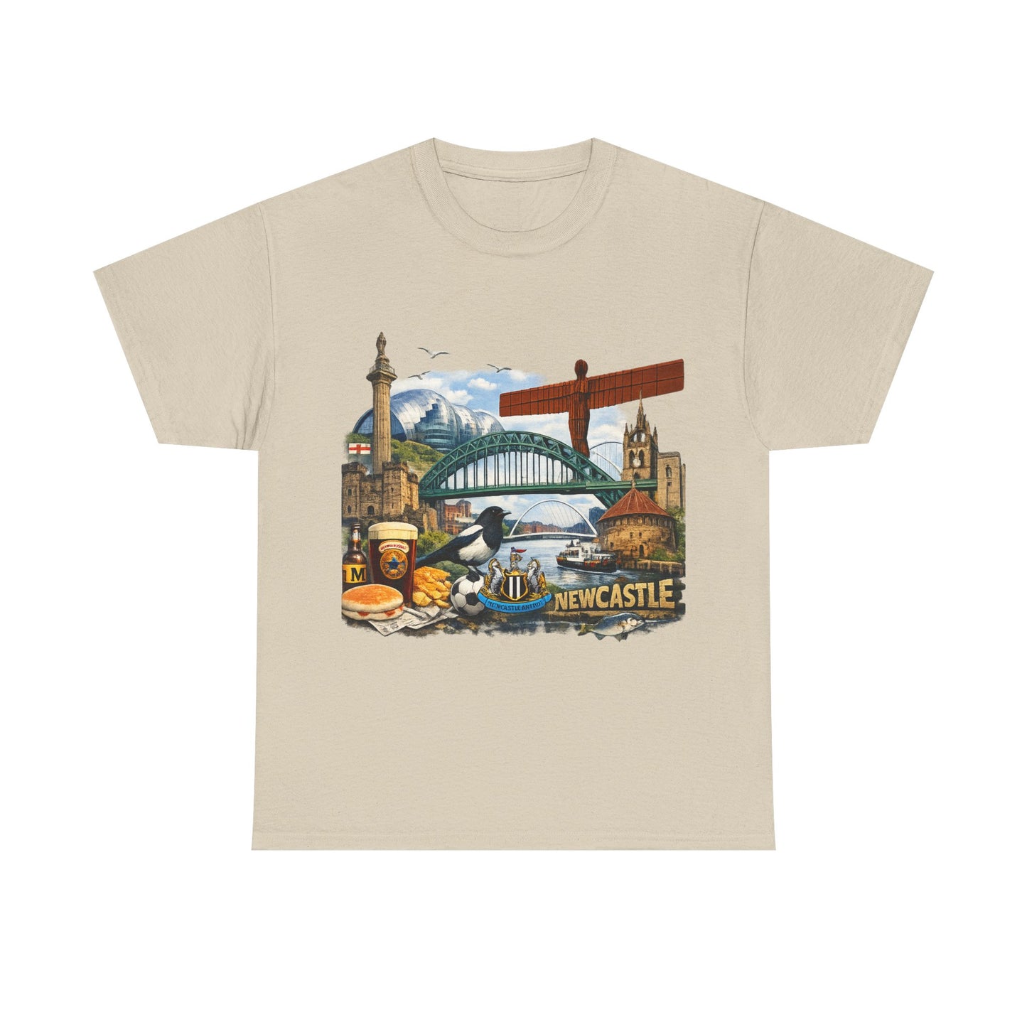 Newcastle Upon Tyne Landmark Tee — Vintage Cityscape T-Shirt