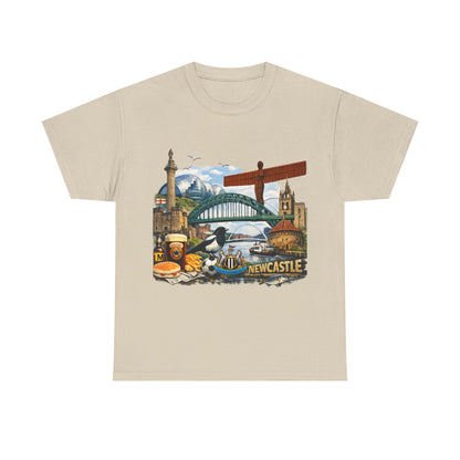 Newcastle Upon Tyne Landmark Tee — Vintage Cityscape T-Shirt