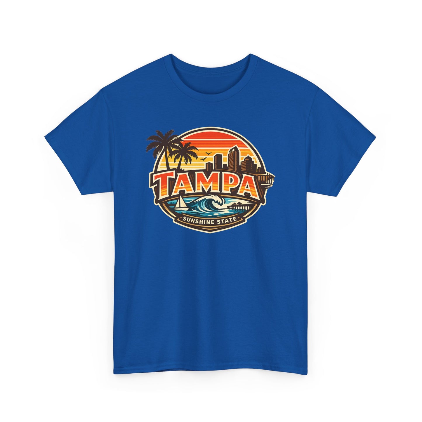 Tampa Retro Sunset T-Shirt – Vintage Palm Beach Skyline Tee