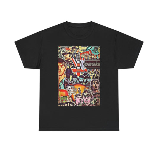 Oasis Collage T-Shirt – Retro Britpop Band Graphic Tee