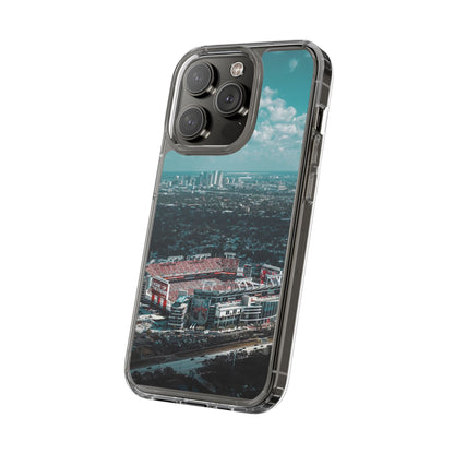 Tampa Bay Raymond James Stadium Clear Phone Case — Aerial City Stadium Design