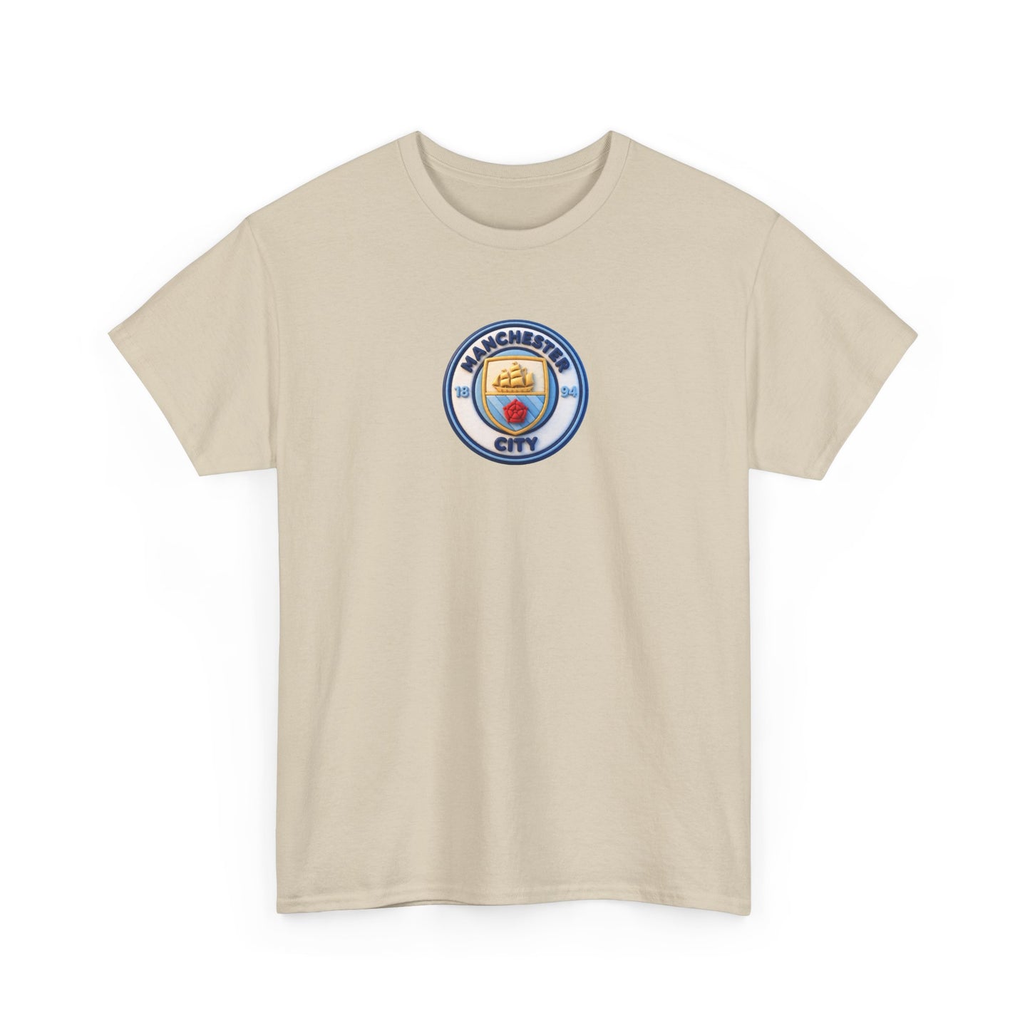 Manchester City Crest Unofficial 3D T-Shirt — Minimal Soccer Logo Tee