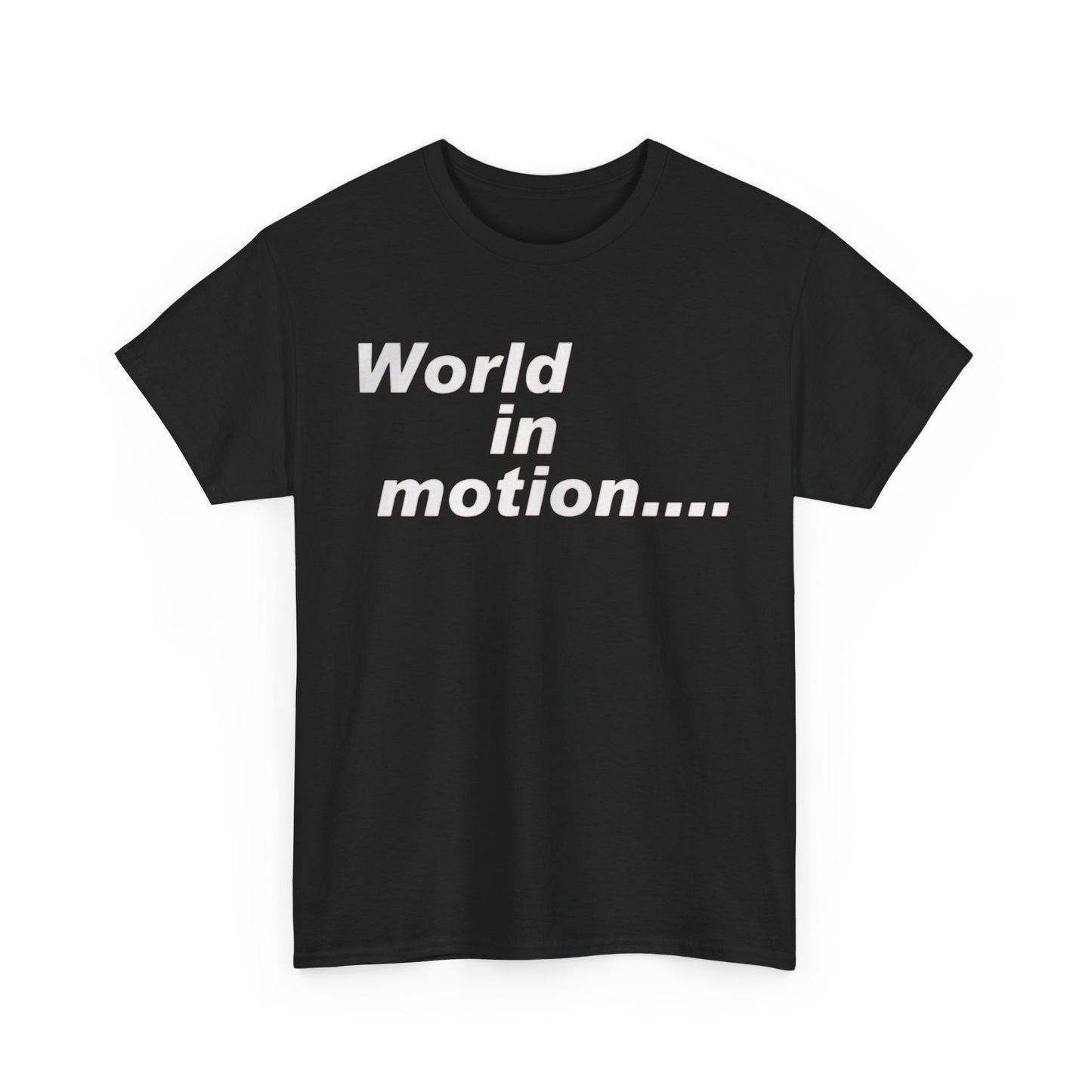 World in Motion Tee — Retro Typographic Graphic T-Shirt