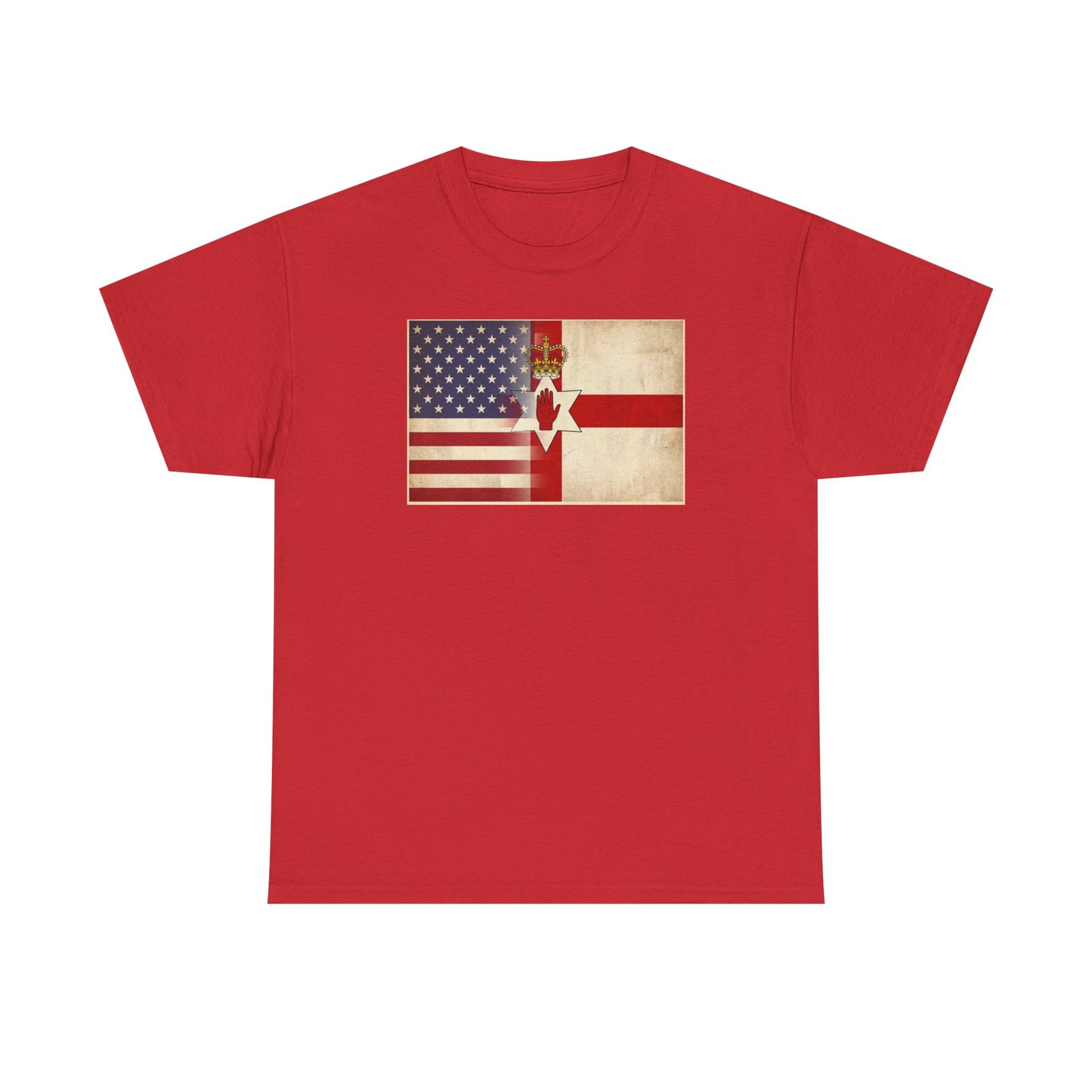 USA / Northern Ireland Flag T-Shirt – Vintage USA & Ulster Cross Tee