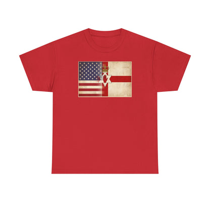 USA / Northern Ireland Flag T-Shirt – Vintage USA & Ulster Cross Tee