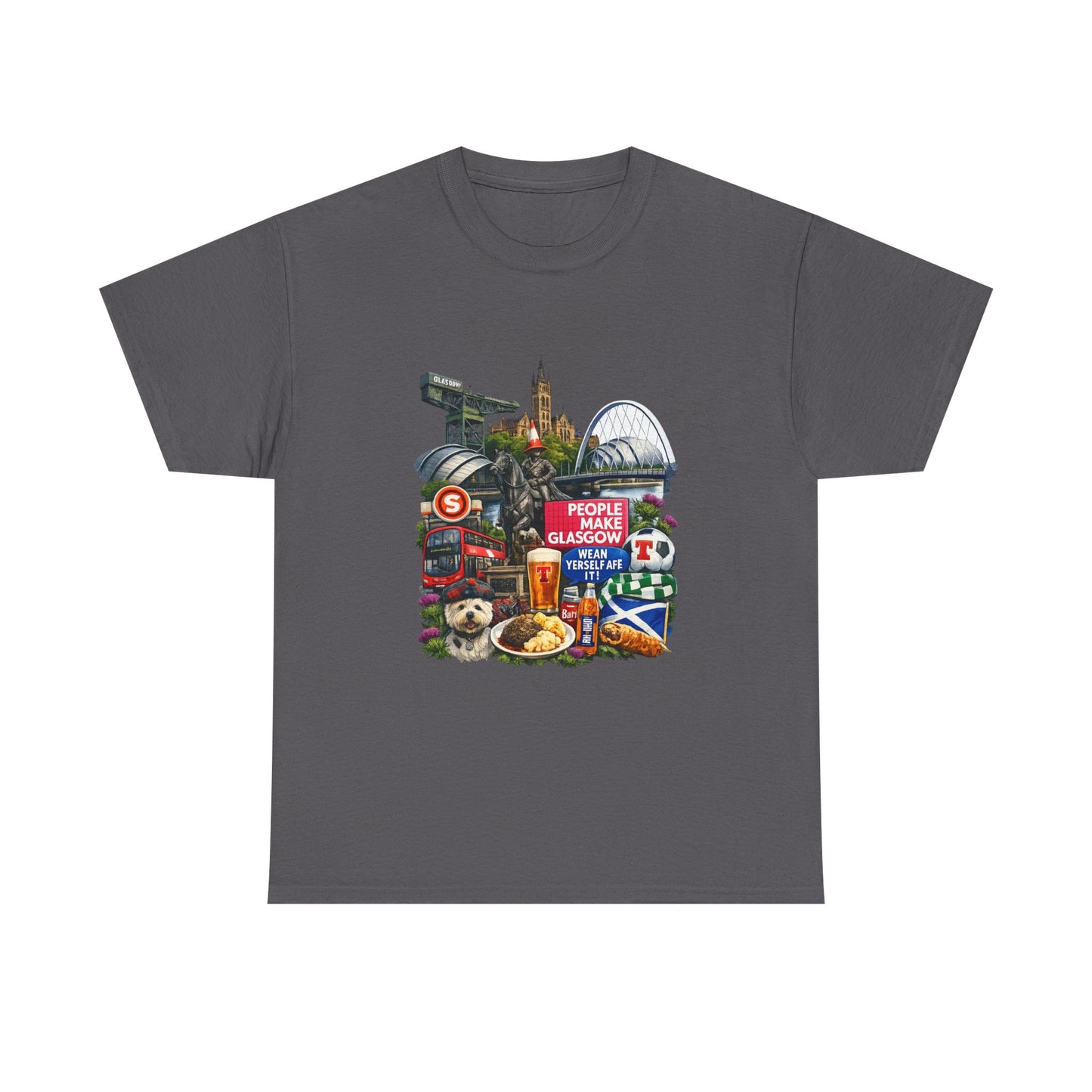 Glasgow Collage T-Shirt — "People Make Glasgow" Scottish City Souvenir Tee