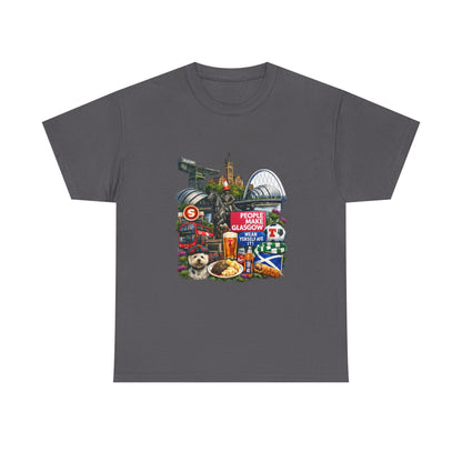 Glasgow Collage T-Shirt — "People Make Glasgow" Scottish City Souvenir Tee
