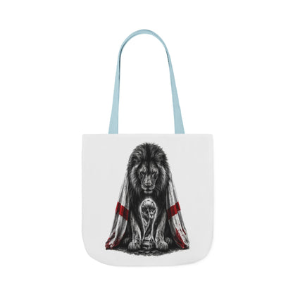 England Lion Guardian Canvas Tote — Protective Lion & Cub Illustration Tote Bag
