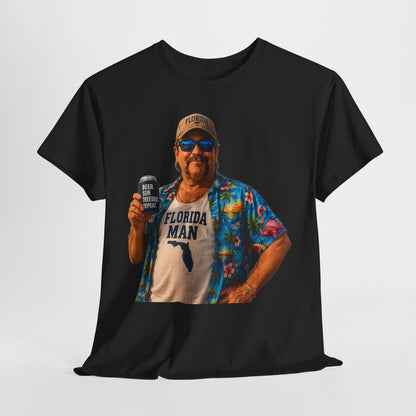 Florida Man Graphic Tee — Funny Vacation Shirt with Hawaiian Shirt Design