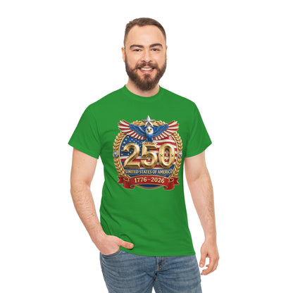 250th USA Anniversary T-Shirt – 1776–2026 Patriotic Eagle Emblem Tee