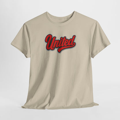 United Retro Script Tee — Vintage Red Logo T‑Shirt