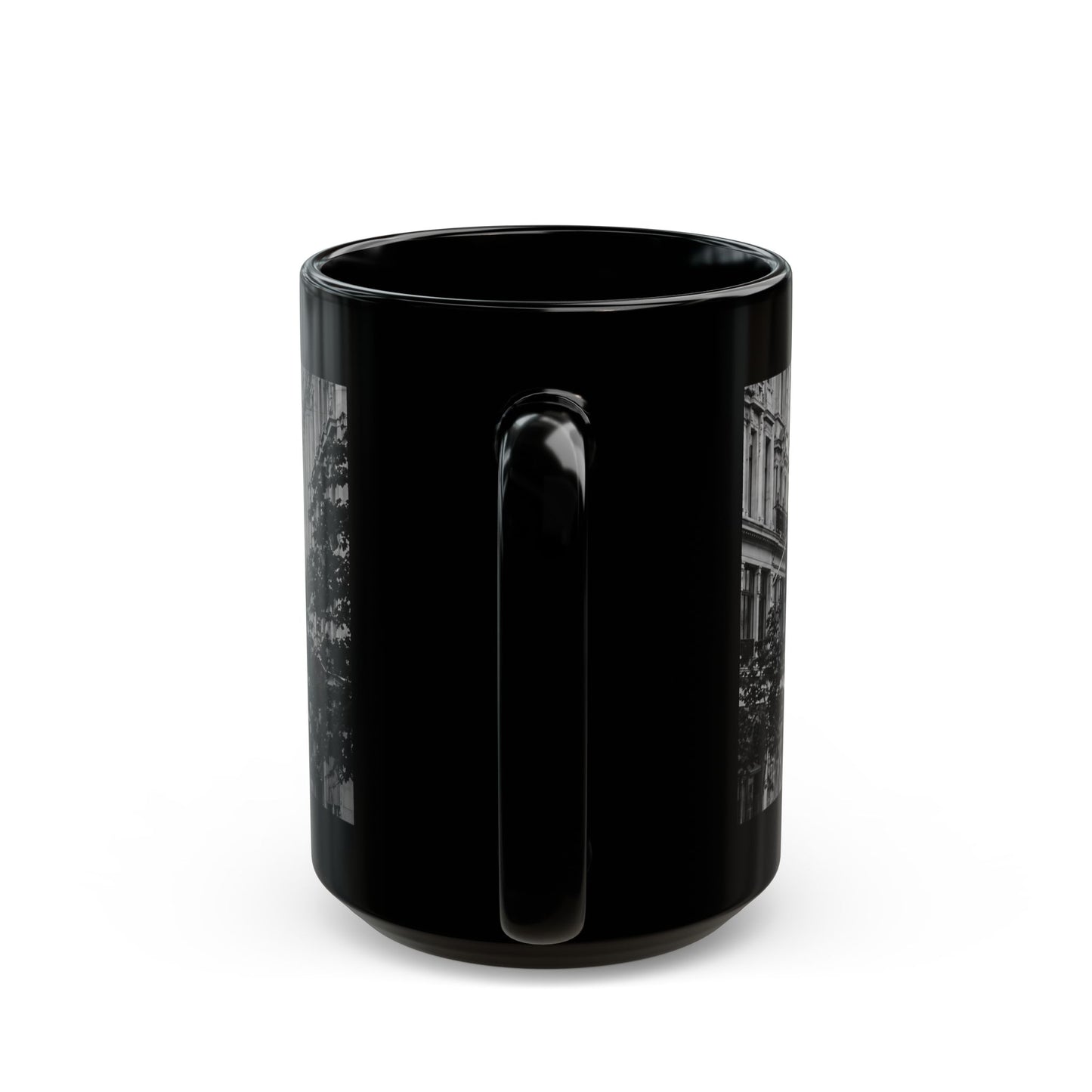 London Street Union Jack Street Scene Black Mug (11oz, 15oz) — London Flags Coffee Cup