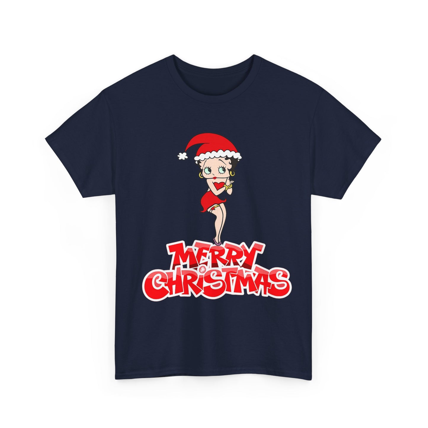 Christmas Betty Boop Tee - 'Merry Christmas' Holiday Graphic Shirt